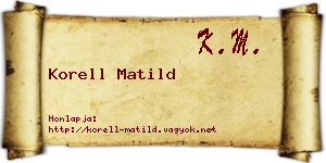 Korell Matild névjegykártya